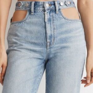 Madewell x Molly Dickson Cutout Baggy Straight Jeans sz 30